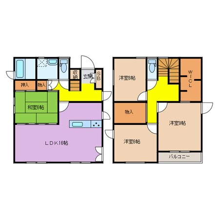 陽だまりの丘５丁目貸家の物件間取画像